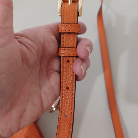 michael kors handbag Orange And Gold adjustable strap 7in. Deep Pre Owned - Picture 14 of 16